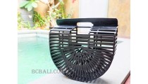 new bamboo handbags fan black  color